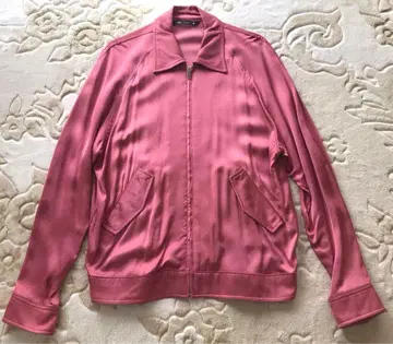 ZARA 남성용 M 핑크 지퍼 슬림핏 자켓 레이온