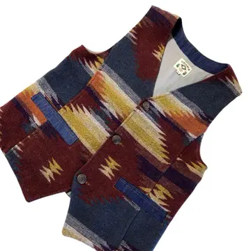 티티카카 네이티브 무늬 데님 베스트 멀티 M 남성용 새상품급