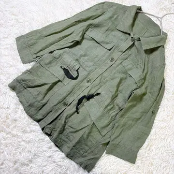 새상품급 RUXE de'vance 린넨 100% 사파리 자켓 38 M