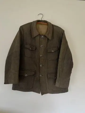 40s 프렌치 빈티지 코튼 피케 헌팅 자켓 동물 버튼