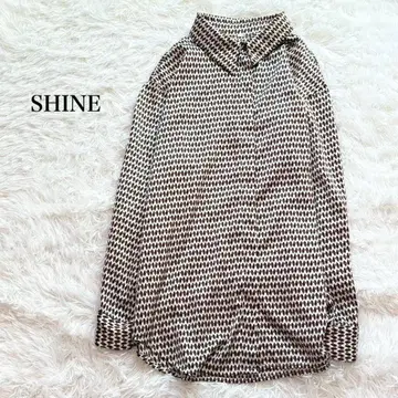 쉬인 긴팔 풀오버 셔츠 블라우스 카라 부착 기하학 패턴 루즈핏 개성있는