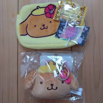 [ 산리오 ] 폼폼푸딩 키링, 파우치 4점 세트