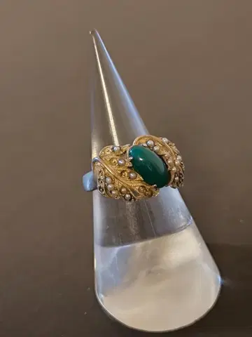 록잔 ROKUZAN 록잔 실버 925 펄 그린석 반지