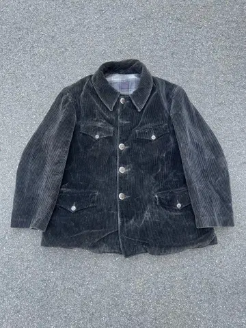 50s 프렌치 헌팅 자켓 코듀로이 블랙 동물 버튼