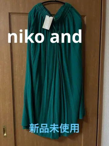 미사용 새상품 niko and.. 테로시보 와이드 팬츠 F 그린