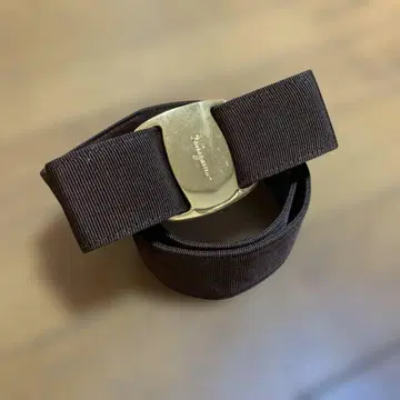 페라가모 벨트 바라 리본 브라운