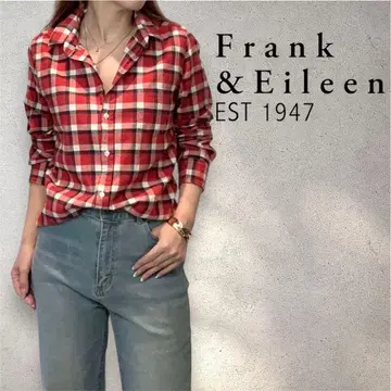 Frank & Eileen 체크 무늬 스키퍼 긴팔 셔츠 XS