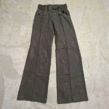 제트 라벨 캐주얼 팬츠 린넨 100% 허리밴딩