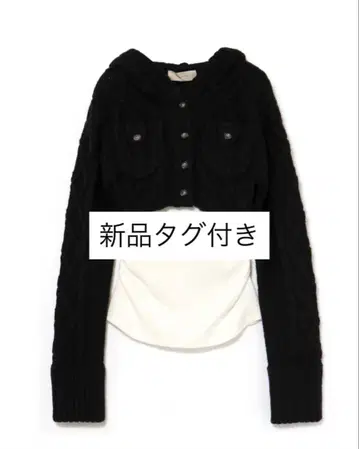 ANDMARY 메리 로고 케이블 니트 세트 블랙