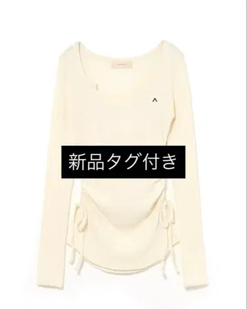 ANDMARY Lala 셔링 리본 탑 아이보리