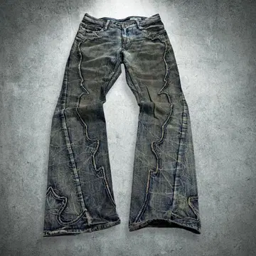 00s semantic design flare denim y2k