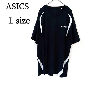 ASICS 아식스 남성용 상의 티셔츠 로고 네이비 L