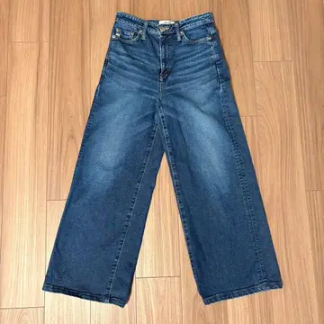 SOMETHING LISA 와이드 데님 하이웨스트 스트레치 슬림 레그