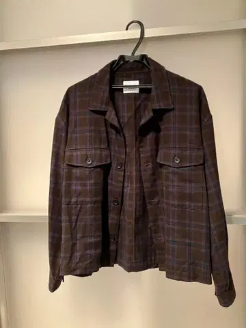 JUNRED 체크 무늬 CPO 자켓