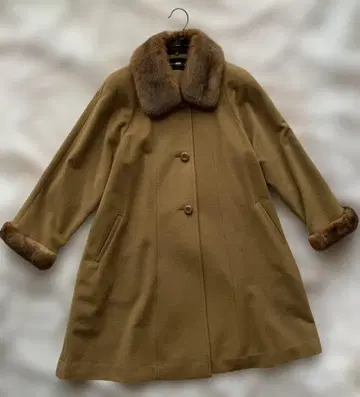 카멜 M monqueverriez 롱 코트 캐시미어 100%