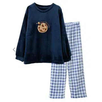 츄츄안나 쿠키 사가라 자수 극세사 파자마 A