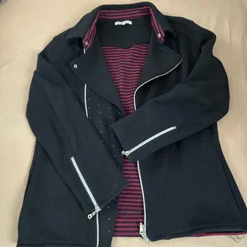 semantic design 캐주얼 자켓 블랙 스트라이프 안쪽