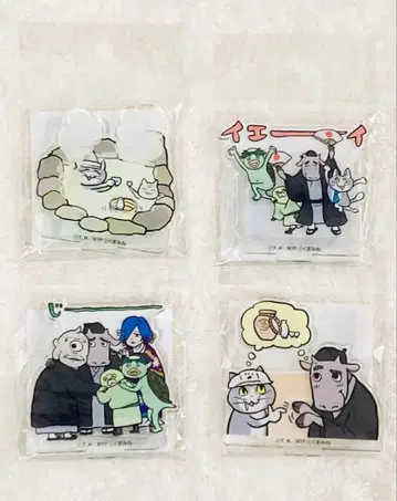 나츠메 우인장 냥코 선생님과 일하는 고양이 미니 아크릴 스탠드 4종 세트