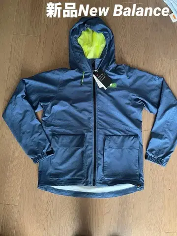 새상품 New Balance 후드 부착 나일론 자켓 사이즈 5 네이비