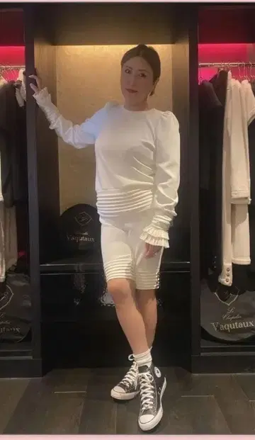 [완판템] vaqutaux voyage 플라이트 저지 하프 팬츠 밀크 S