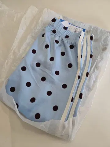 아디다스 adidas 새틴 물방울 무늬 와이드 레그 팬츠 도트 무늬 팬츠