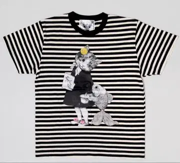 히구치 유코 보리스 잡화점 티셔츠 시마시마 도롱뇽 키워도 돼? 새상품 L