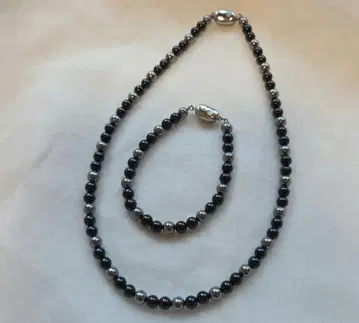 오닉스? 블랙 스피넬? 목걸이 팔찌 세트