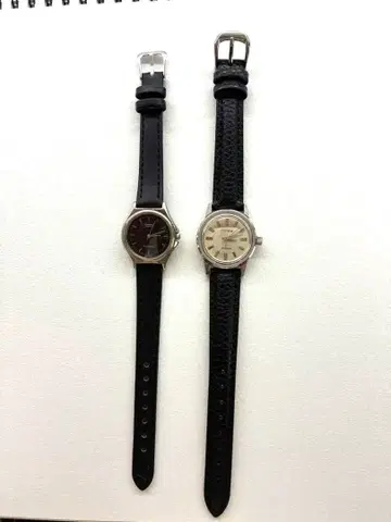 작동 SEIKO 세이코 여성용 손목시계 2개 새상품 가죽 벨트 자동 감기