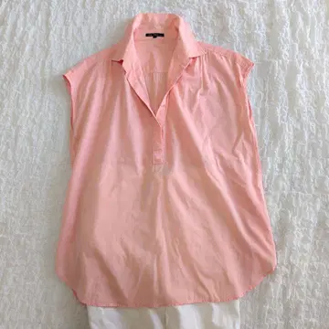 23구 프렌치 슬리브 스키퍼 셔츠 살몬 핑크 봄 컬러 40 L