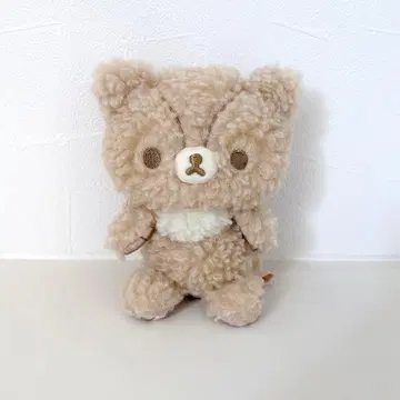 리락쿠마 사쿠라노코리스의 손뜨개 봉제 인형 차이로이코구마 캐러멜 라떼