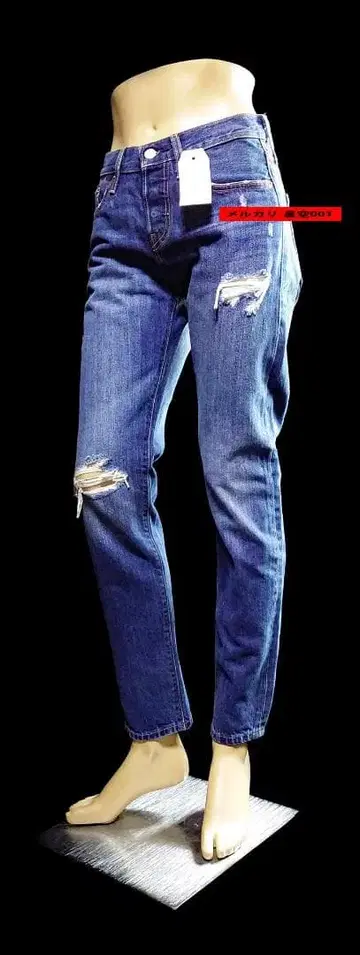 새상품 LEVI'S 네이비 컬러 여성용 501T 데님 청바지 리바이스 S