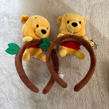 푸우 봉제 인형 포함 머리띠