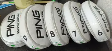 PING 아이언용 골프헤드커버 화이트 5개 세트