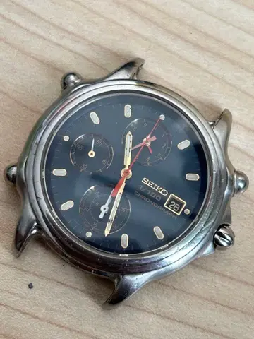 하자품 작동품 SEIKO 스피드 마스터 크로노그래프 쿼츠 1/100