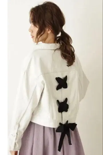 질스튜어트 리한나 블루종 데님 자켓 White