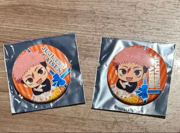 주술회전 THE캐릭터 콜라보 카페 이타도리 유우지 캔뱃지 2세트