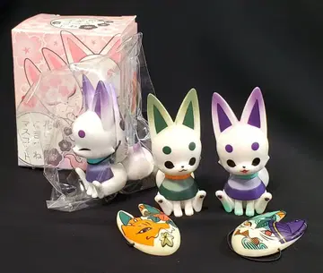 꽃색 여우 코기츠네 마스코트 모미지&아메&스미레 세트