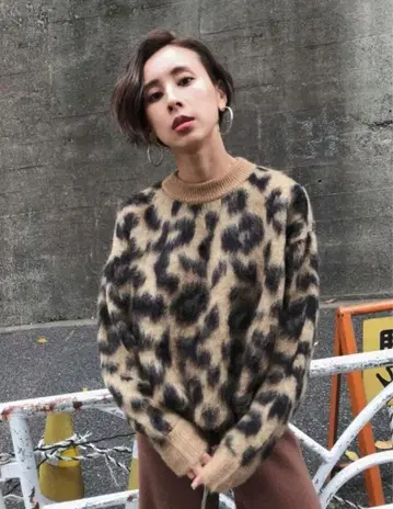 AMERI KID MOHAIR LEOPARD KNIT vintage