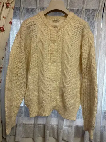 케이블 니트 가디건 빈티지