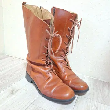 일본제 천연 가죽 롱 부츠 L 사이즈 24cm