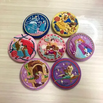 디즈니 자수 캔뱃지 미녀와 야수 알라딘 신데렐라 안나 라푼젤