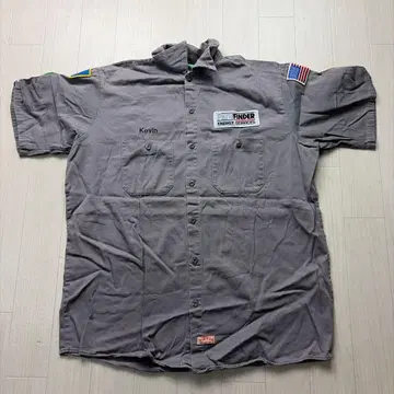 REDKAP 반팔 워크 셔츠 와펜 사이즈 L 그레이