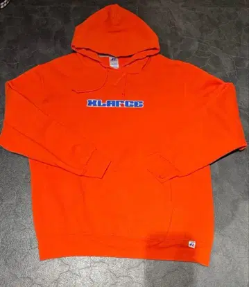 XLARGE 러셀 후드티 오렌지 속기모 콜라보 XL