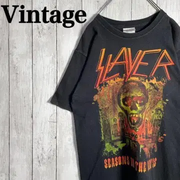 [레어] 슬레이어 양면 프린트 밴드 티셔츠 빅 실루엣 루즈핏 블랙