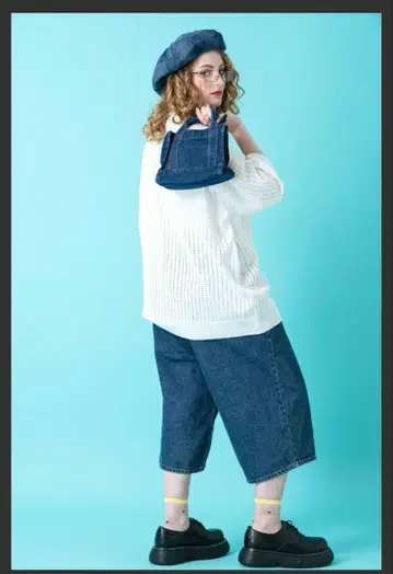 앙코르락 데님 2WAY 미니백 숄더 인디고