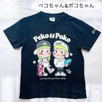 페코 & 포코 반팔 T셔츠 블랙 스케이트보드 페코짱포코짱