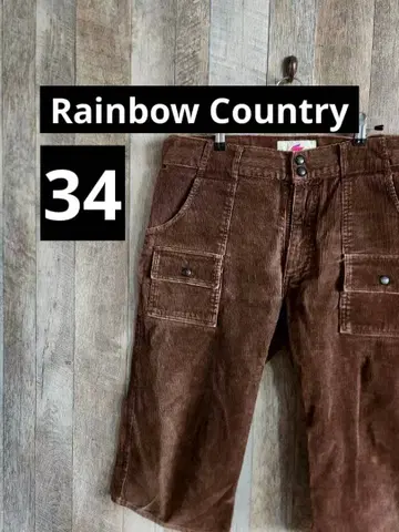 Rainbow Country 하프 팬츠 34 코듀로이 브라운
