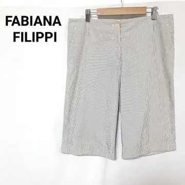 [새상품급] 파비아나 필리피 스트라이프 패턴 하프 팬츠 M 이탈리아제 면
