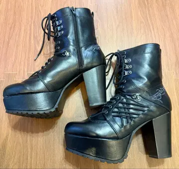 요스케 레이스업 부츠 블랙 L 사이즈 고딕 고스로리