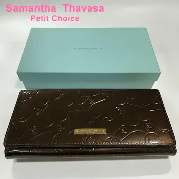 사만다 타바사 쁘띠 초이스 / 하트 무늬 에나멜 장지갑 브라운 여성용